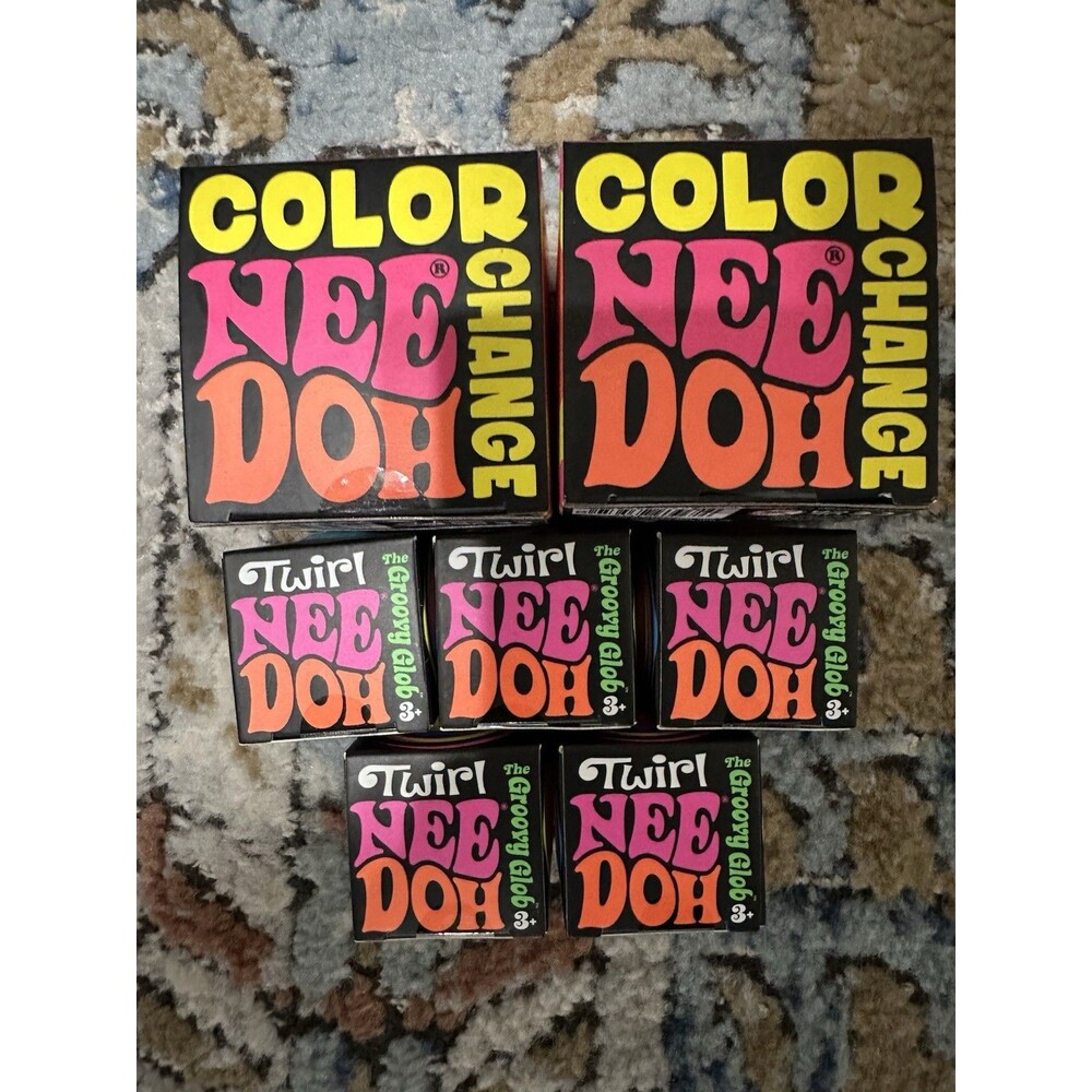 Lot Of 7 NeeDoh - Color Change & Twirl Groovy Glob - Authentic Schylling - New